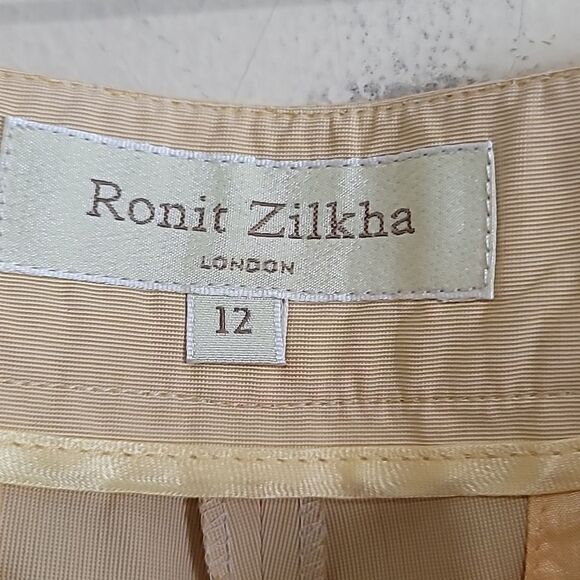 Ronit Zilkha Yellow Wideleg Dress Pants Sz 12 - Picture 9 of 10